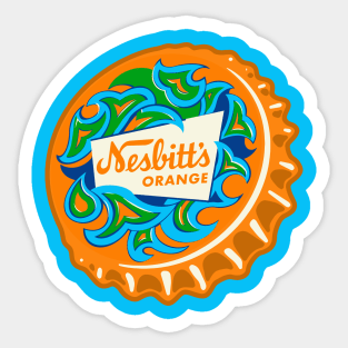 Vintage Nesbitt's Psychedelic Orange Soda Bottlecap Sticker